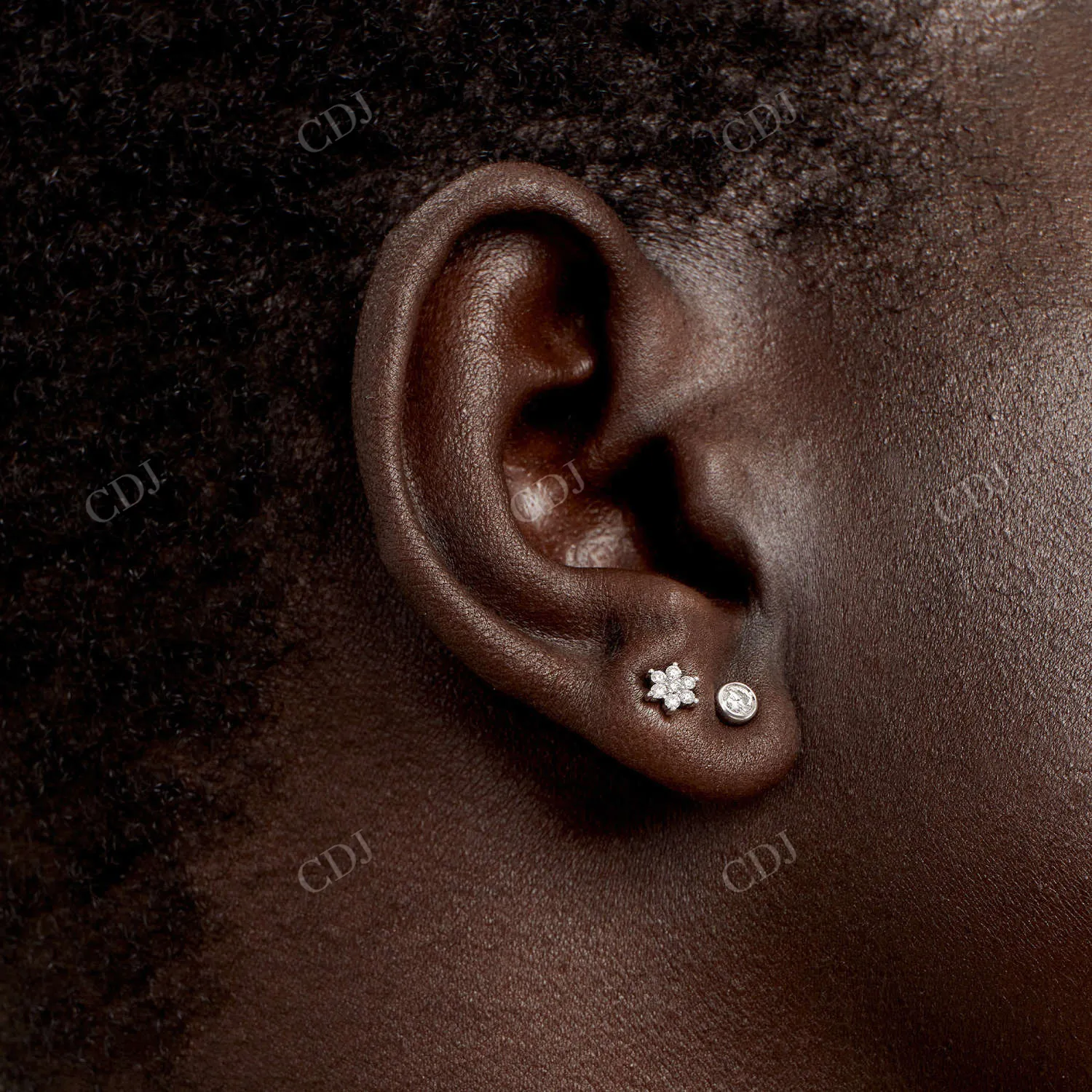 0.1CTW Lab Grown round Diamond Stud Earrings