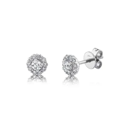 0.40ctw Diamond Halo Earring, 14K White Gold