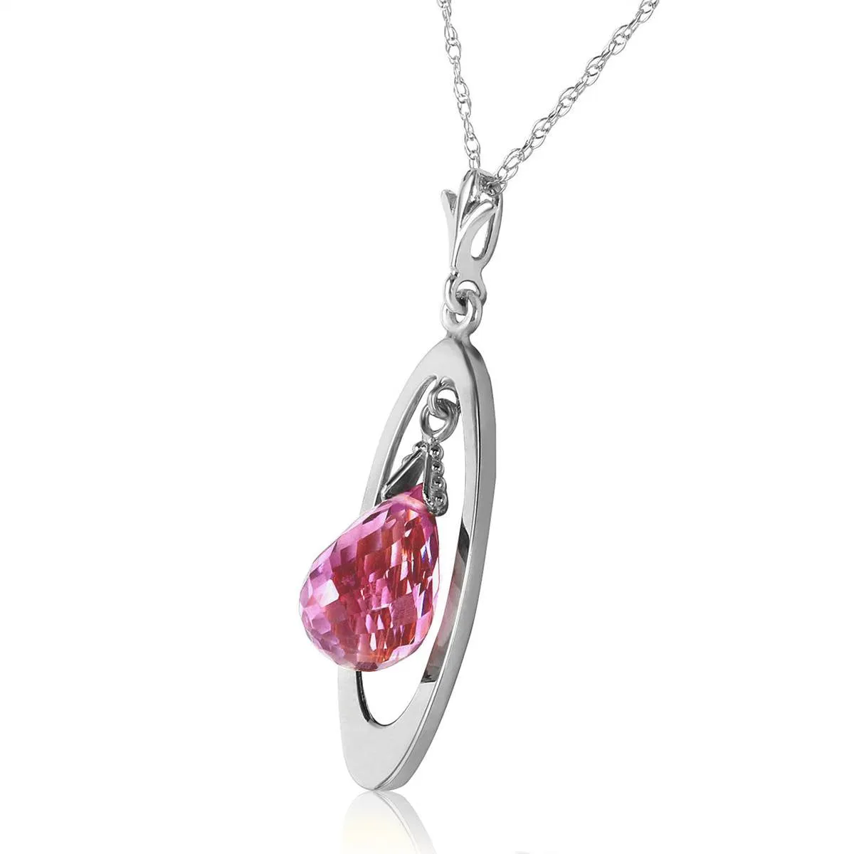 0.7 Carat 14K Solid White Gold Life's Pleasure Amethyst Necklace