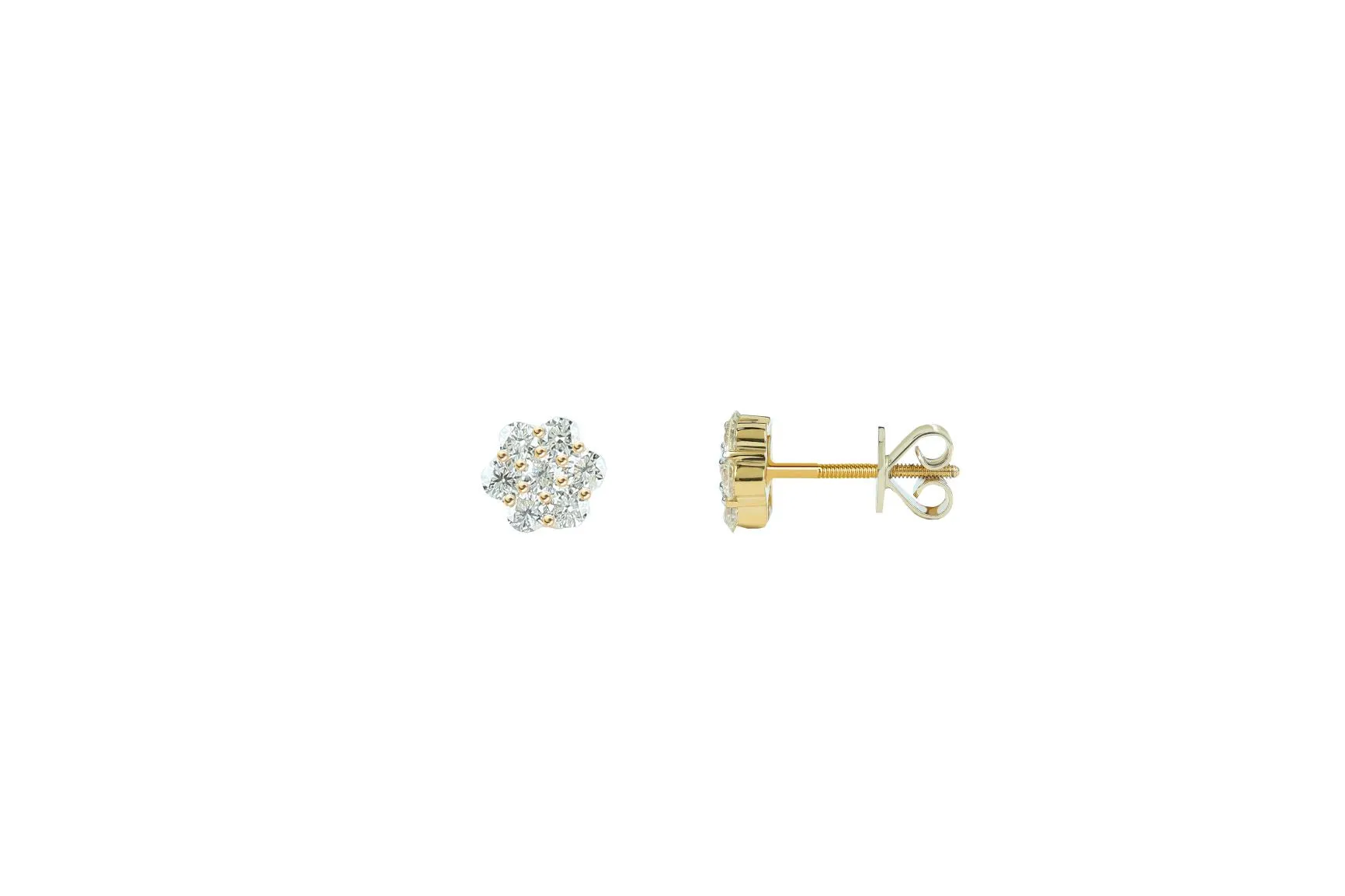 1 ctw Diamond Flower Studs