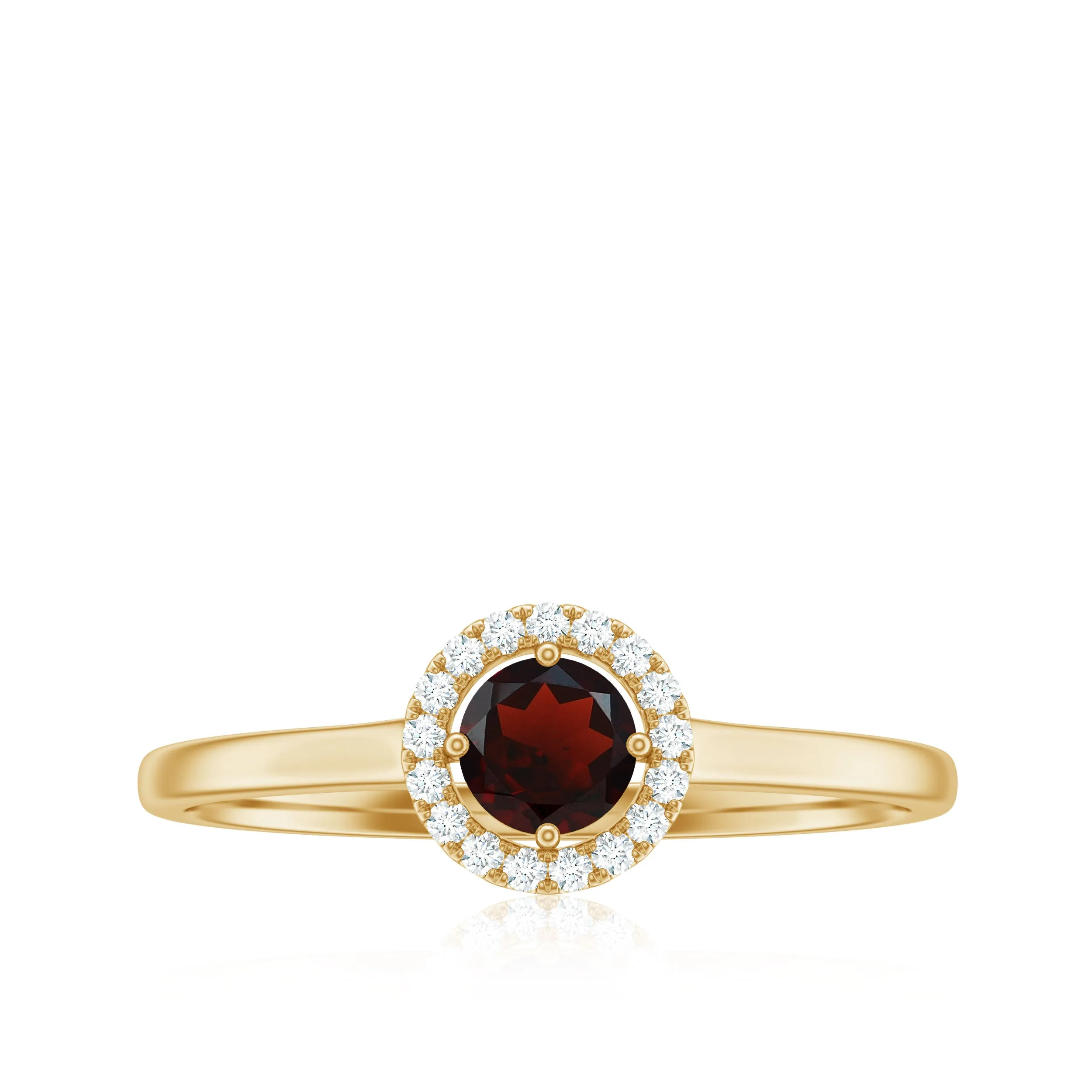 1/2 CT Certified Garnet and Diamond Floating Halo Promise Ring