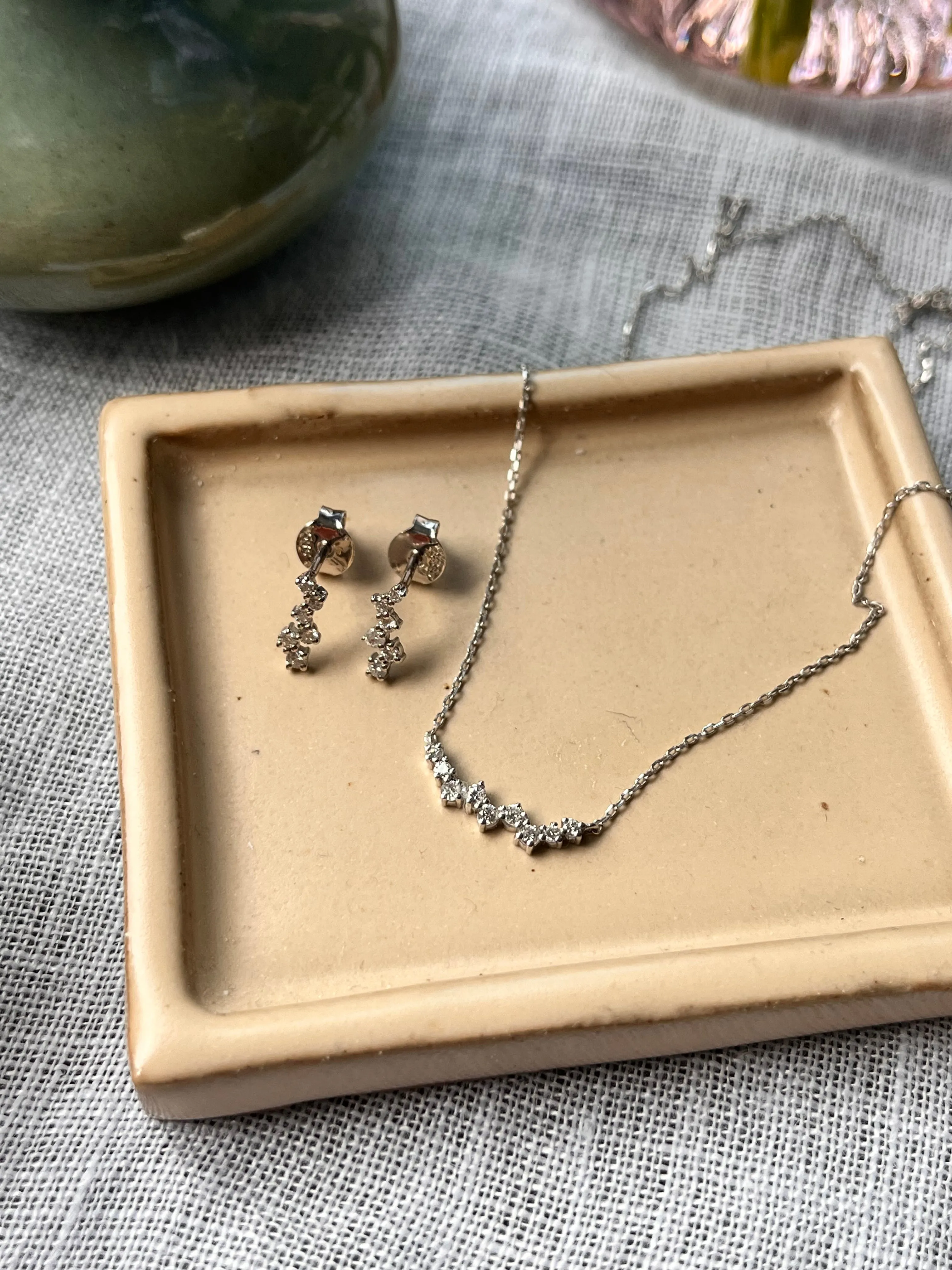 14K Solid Gold Chloe Diamond Earrings