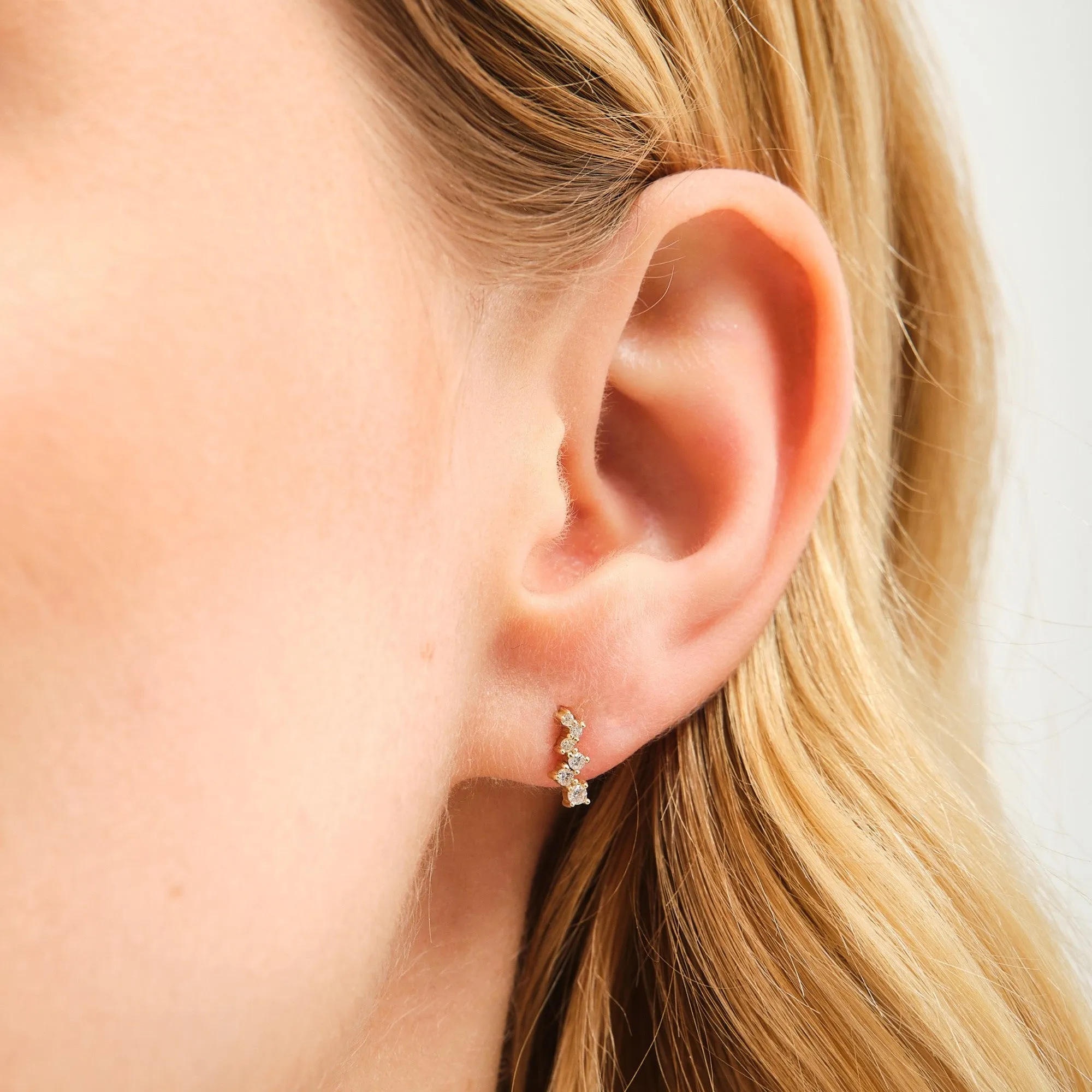 14K Solid Gold Chloe Diamond Earrings