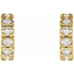 14K Yellow Gold 1/4 CTW Lab-Grown Diamond French-Set Huggie Earrings