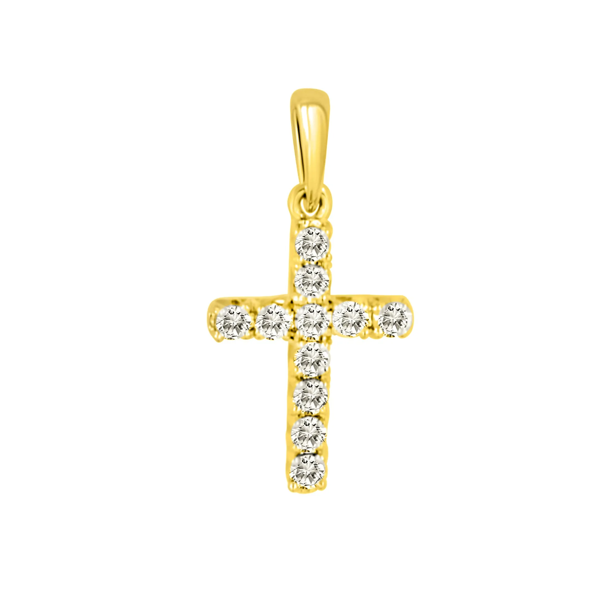 14KY 11RD0.25CT CROSS  PENDANT (118P416075Y14-CR)
