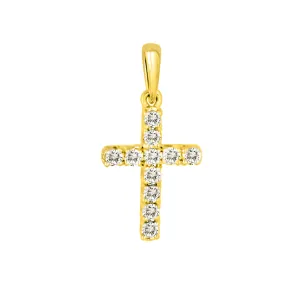 14KY 11RD0.25CT CROSS  PENDANT (118P416075Y14-CR)