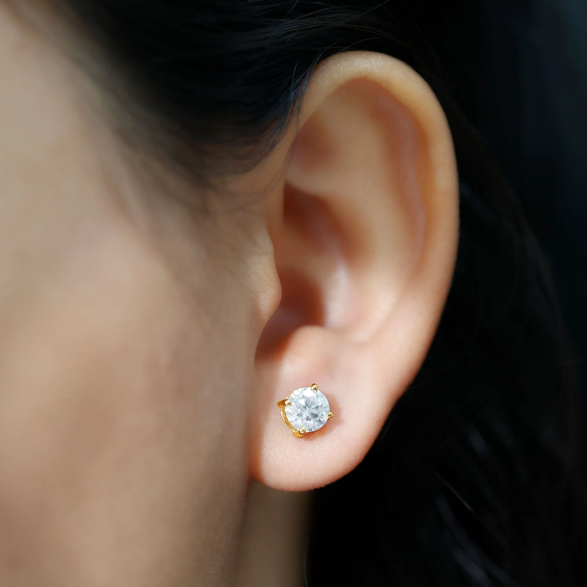 1.50 CT Moissanite Solitaire Stud Earrings