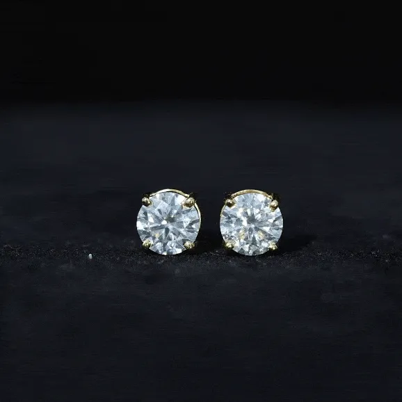 1.50 CT Moissanite Solitaire Stud Earrings