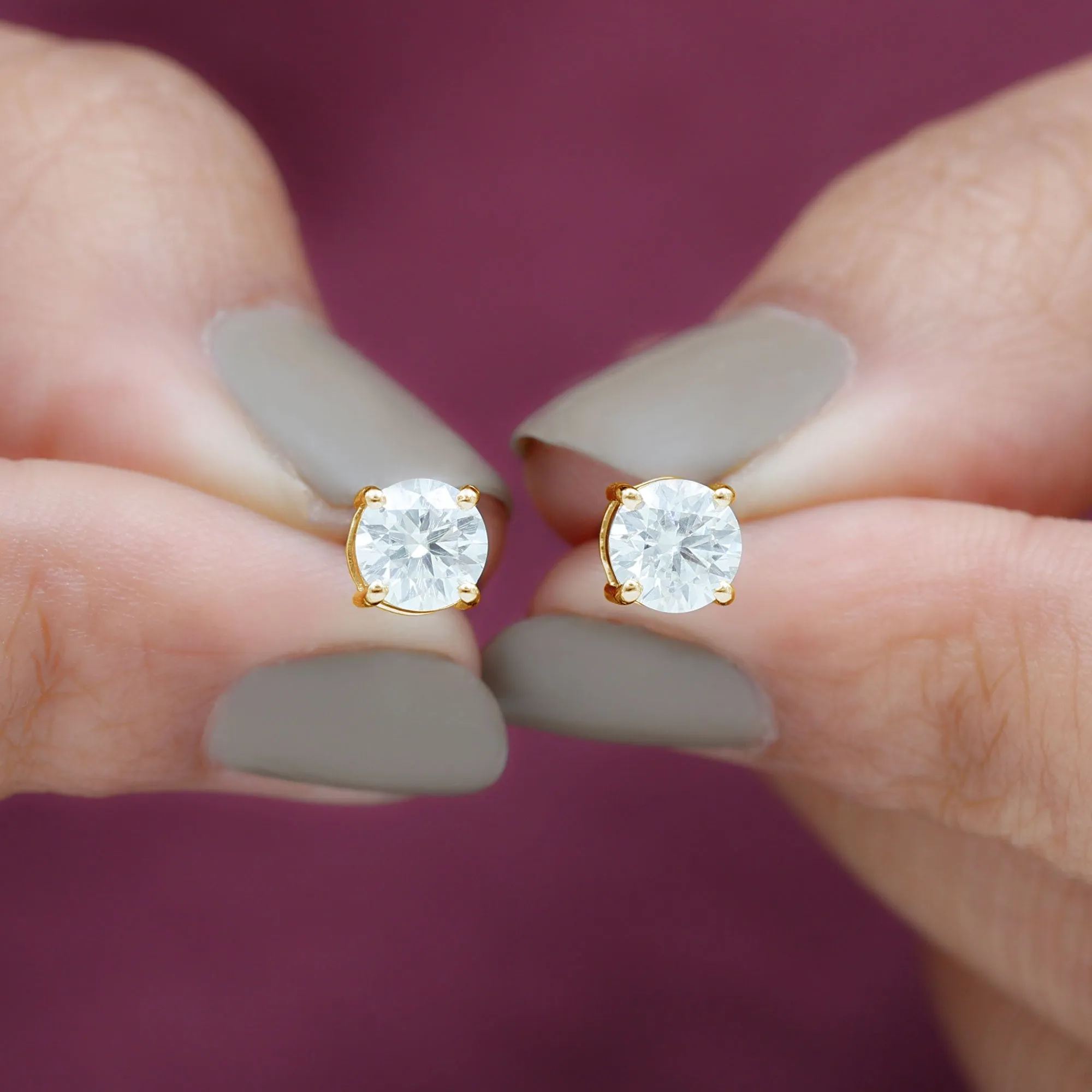 1.50 CT Moissanite Solitaire Stud Earrings