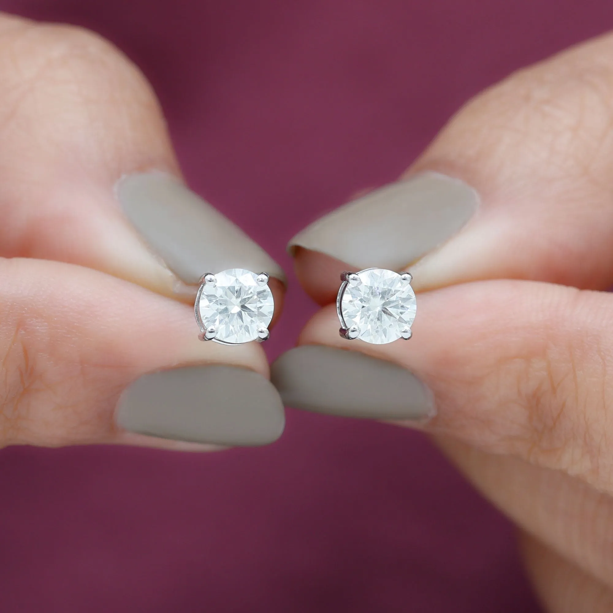1.50 CT Moissanite Solitaire Stud Earrings