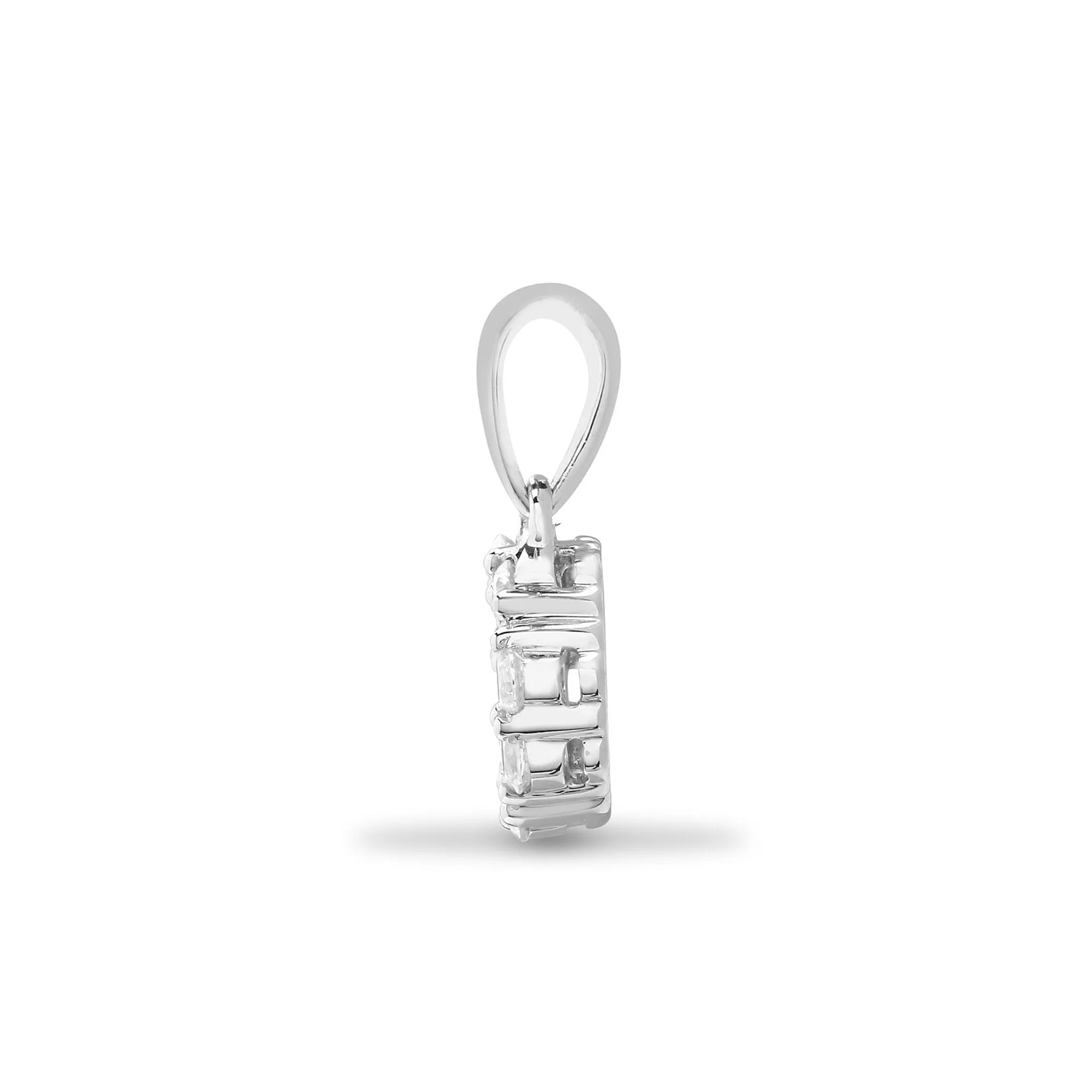 18ct White 1.00ct Round & Princess cut Diamond Pendant
