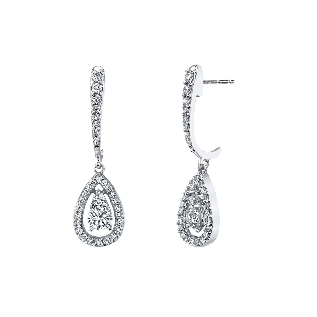 18ct White Gold Teardrop 0.60ct Diamond Earrings KML1710WR5JD16