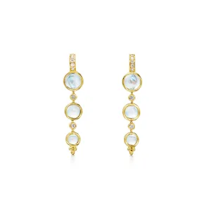18K Triple Lunar Drop Earrings