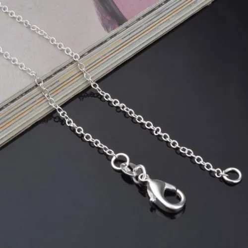 18kt White Gold Plated Purple Amethyst Colored Pendant Necklace