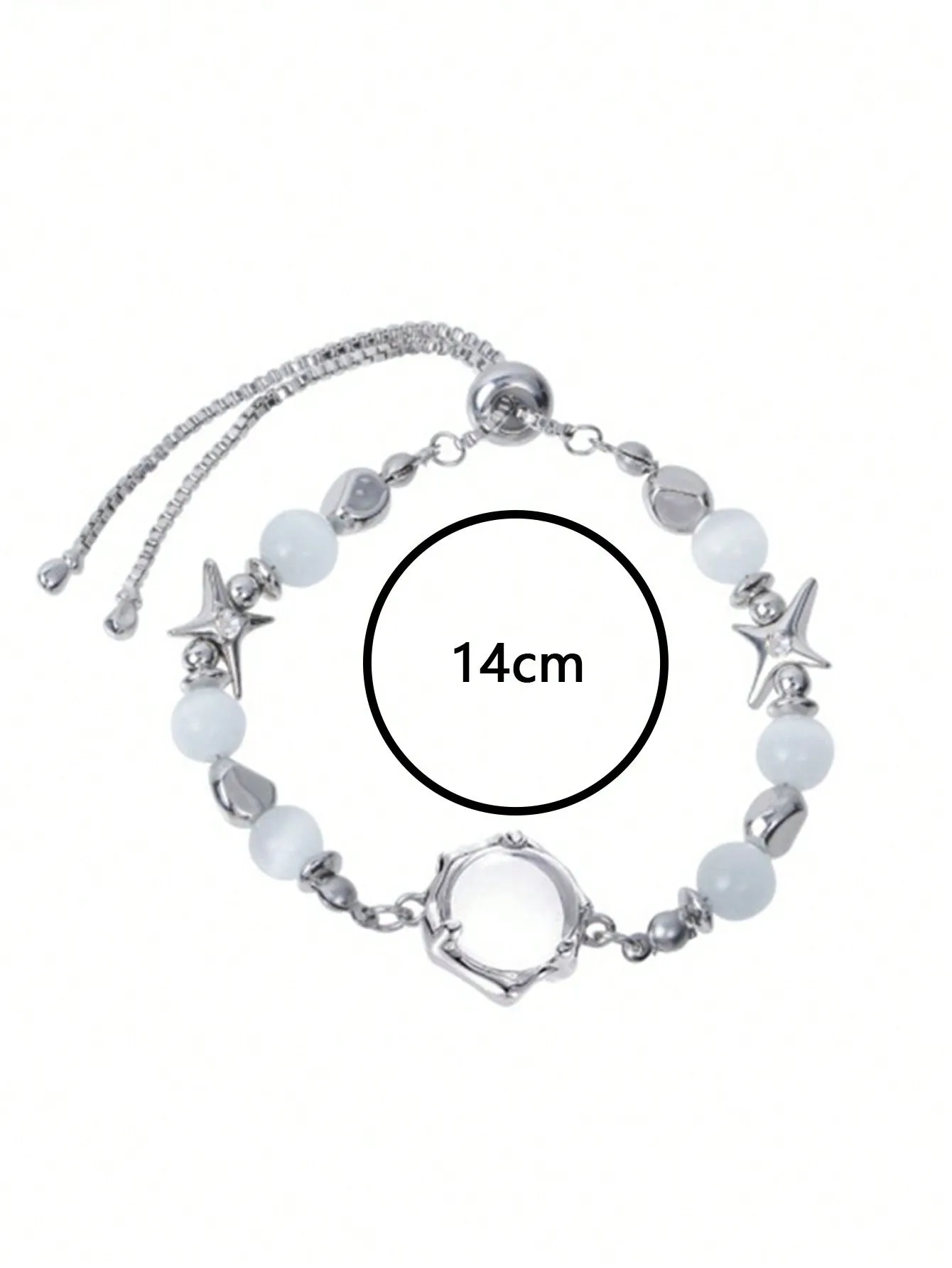1Pc Faux Opal Starlight Bead Bracelet Unisex Fashion Bracelet Party Jewelry Gift