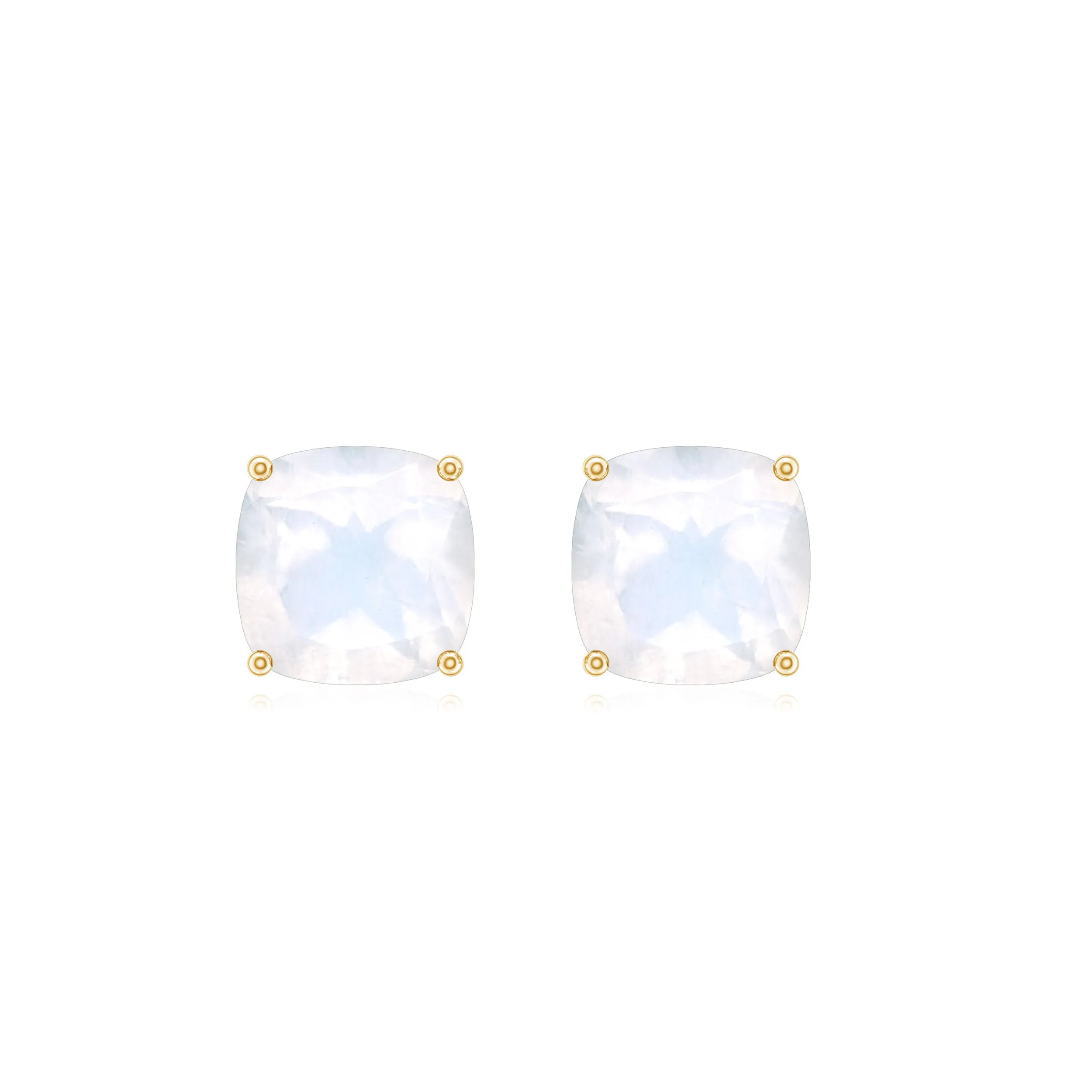 2.75 CT Cushion Cut Moonstone Solitaire Stud Earrings