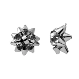 28mm Ornate Metal Bow Pendant - Silver (1 Pair)