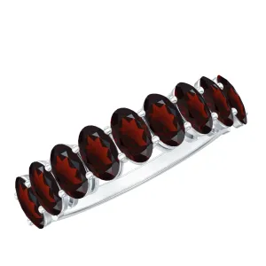 3X5 MM Oval Cut Garnet Half Eternity Ring
