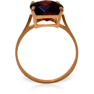 4.5 Carat 14K Solid Rose Gold Ring Natural Checkerboard Cut Garnet