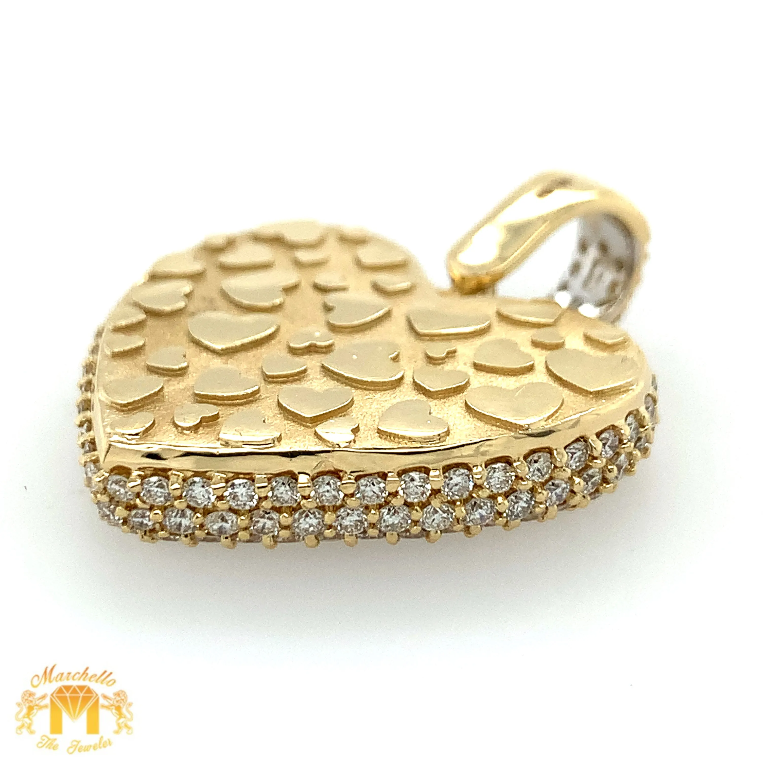 5.55ct Diamonds 14k Gold Heart Pendant (emerald-cut VS diamonds, choose gold color)