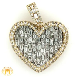 5.55ct Diamonds 14k Gold Heart Pendant (emerald-cut VS diamonds, choose gold color)