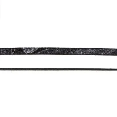 5mm Black and Silver Ornate Printed Flat Leather by the Foot