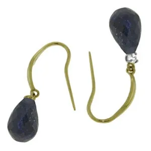 6.7 Carat 14K Solid Yellow Gold Joya Sapphire Diamond Earrings