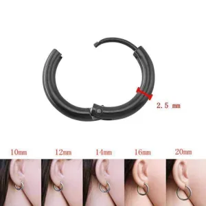 7 sizes, (8mm-20mm) 1 Pair Hoop Earrings