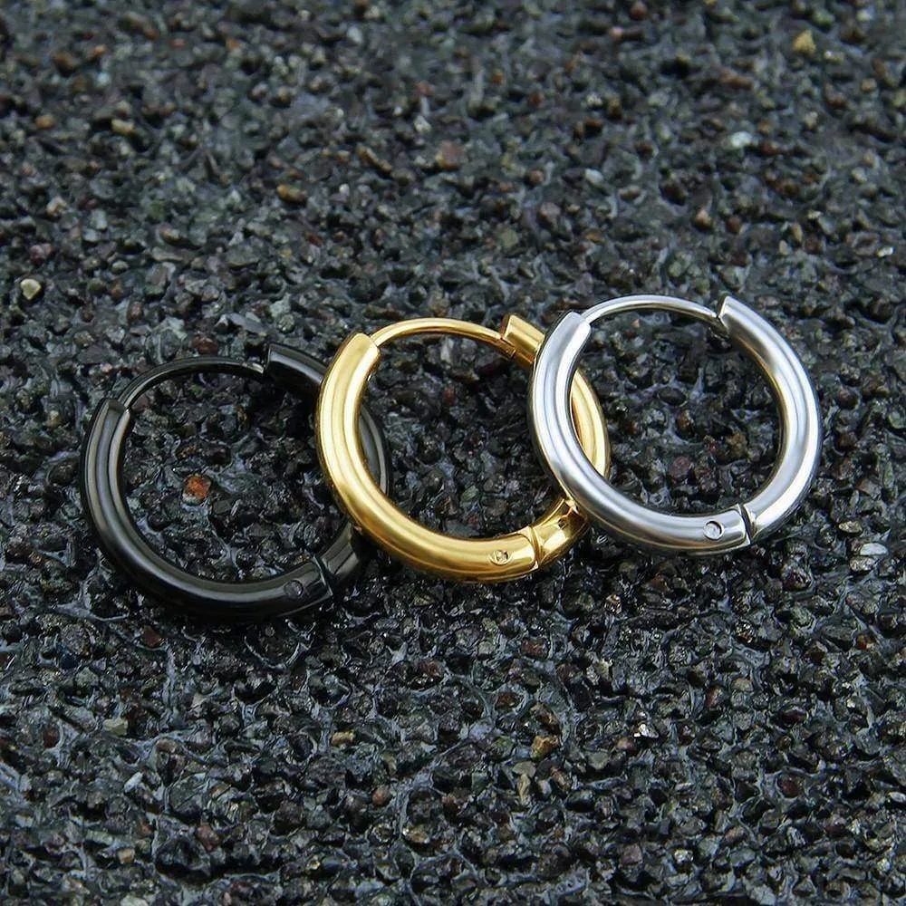 7 sizes, (8mm-20mm) 1 Pair Hoop Earrings