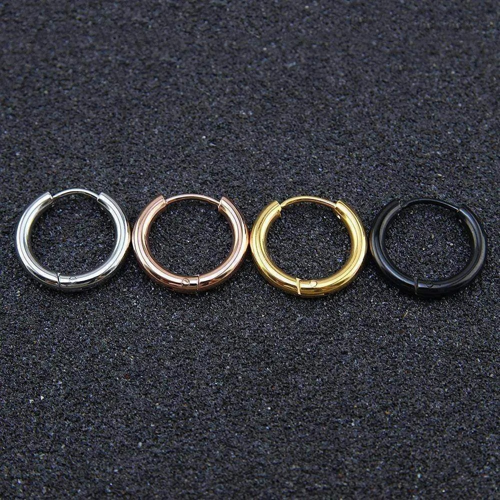 7 sizes, (8mm-20mm) 1 Pair Hoop Earrings