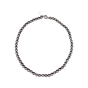 703-10 | 7MM ROUND PEARL NECKLACE (BLACK)
