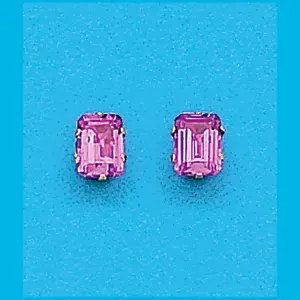 8x6 Emerald Cut Created Pink Sapphire