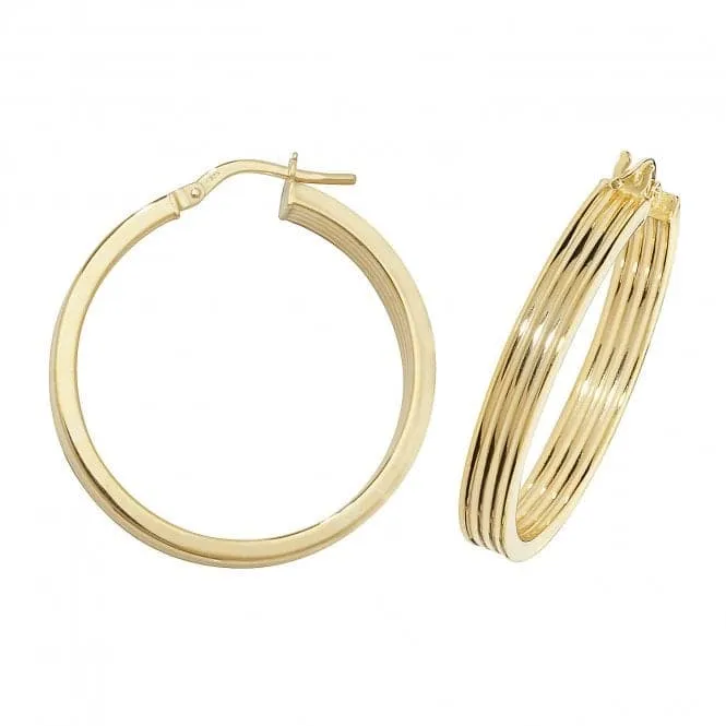 9ct Yellow Gold Oval Hoop Earrings ER1017
