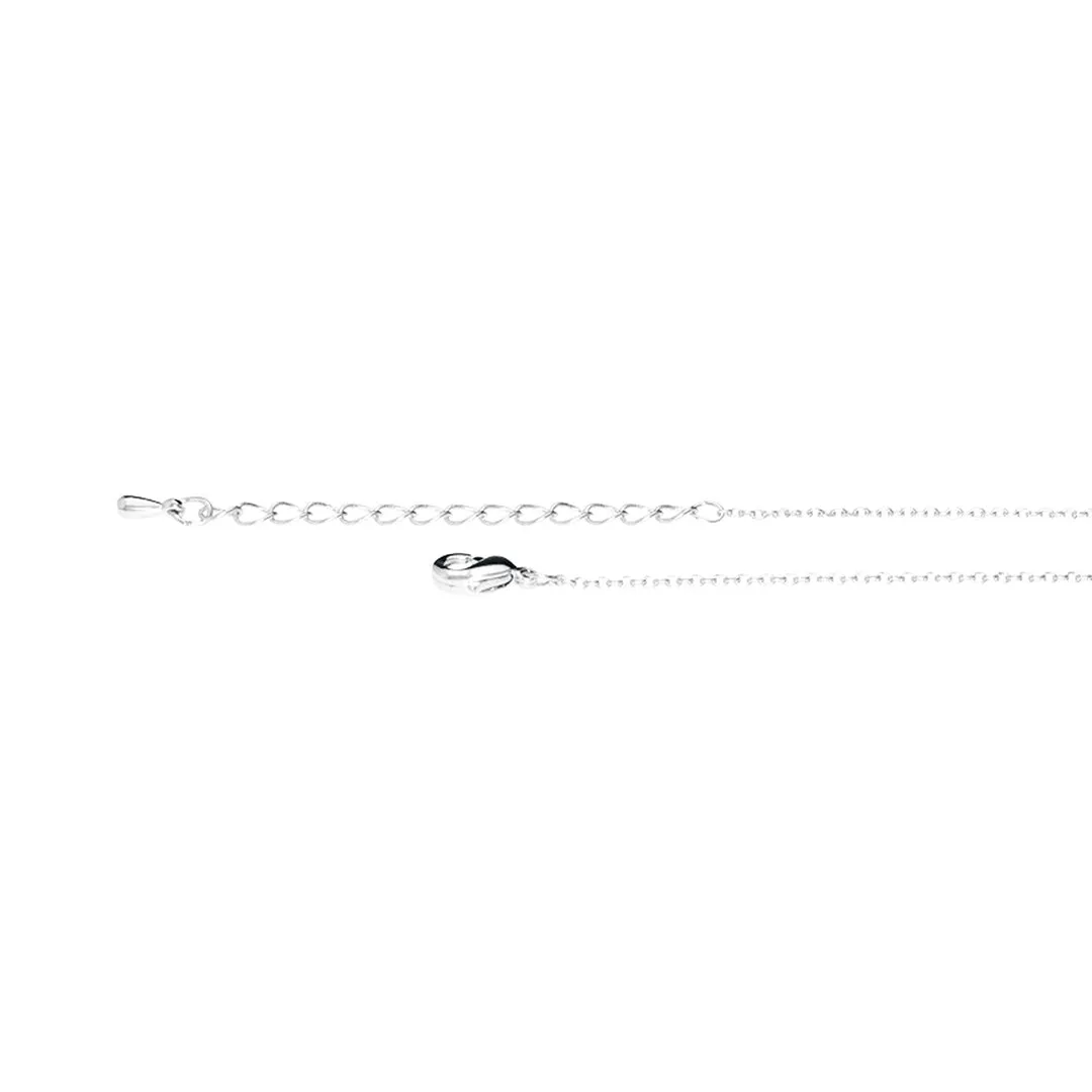 Amber Necklace Silver