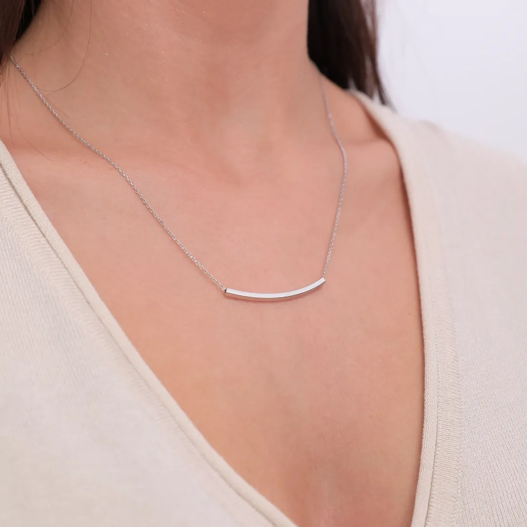 Amber Necklace Silver