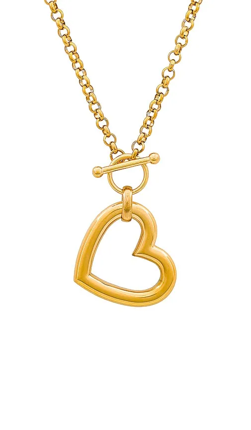 Amber Sceats Oversized Heart Chain Necklace in Metallic Gold