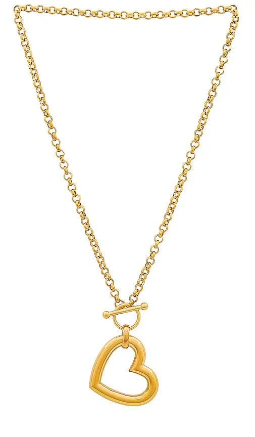 Amber Sceats Oversized Heart Chain Necklace in Metallic Gold