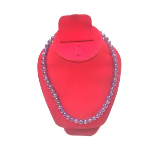 Amethyst Crystal Round Beads Necklace - 15 Inches, 6mm Beads (Semi-Precious Mala)