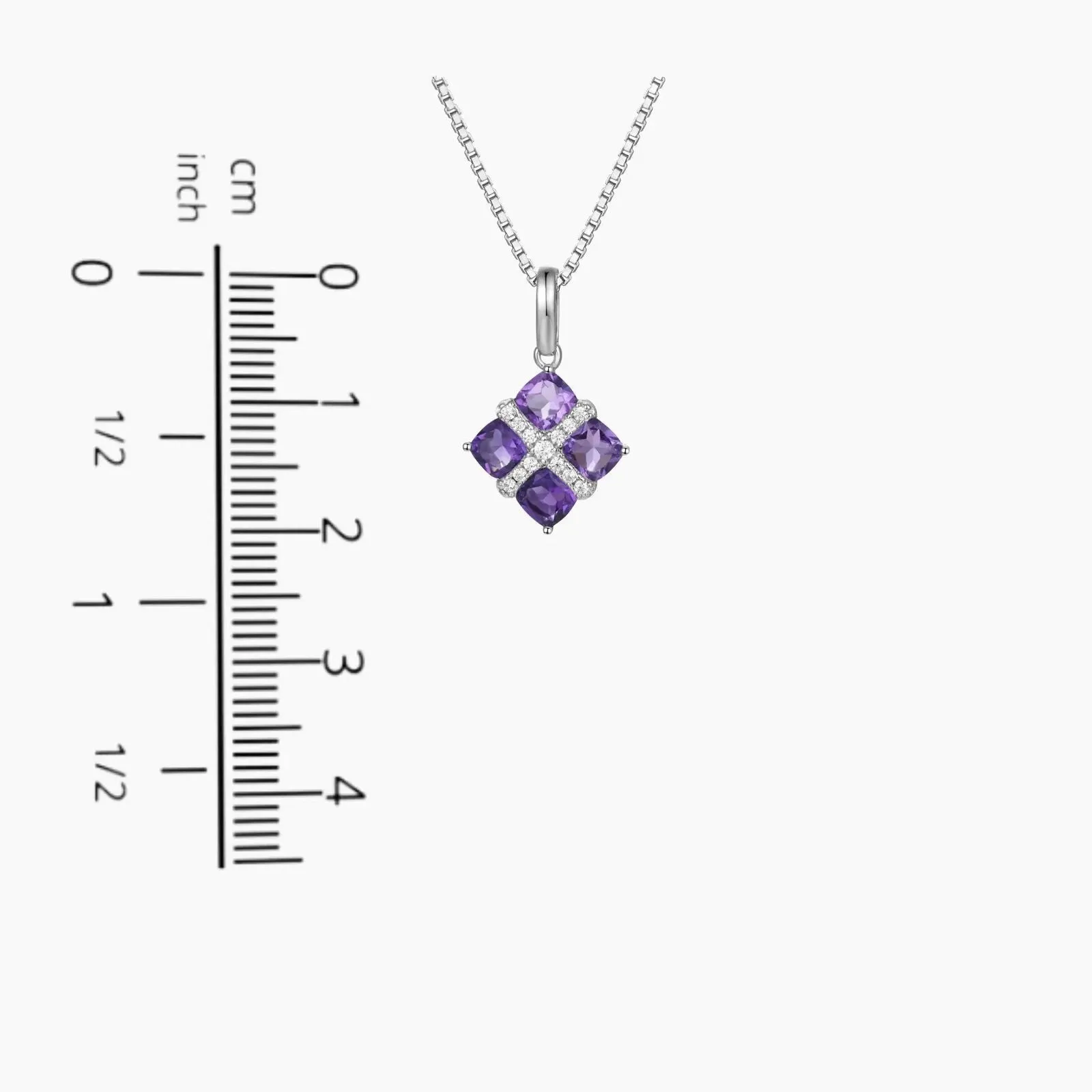 Amethyst Infanta Charm Necklace in Sterling Silver