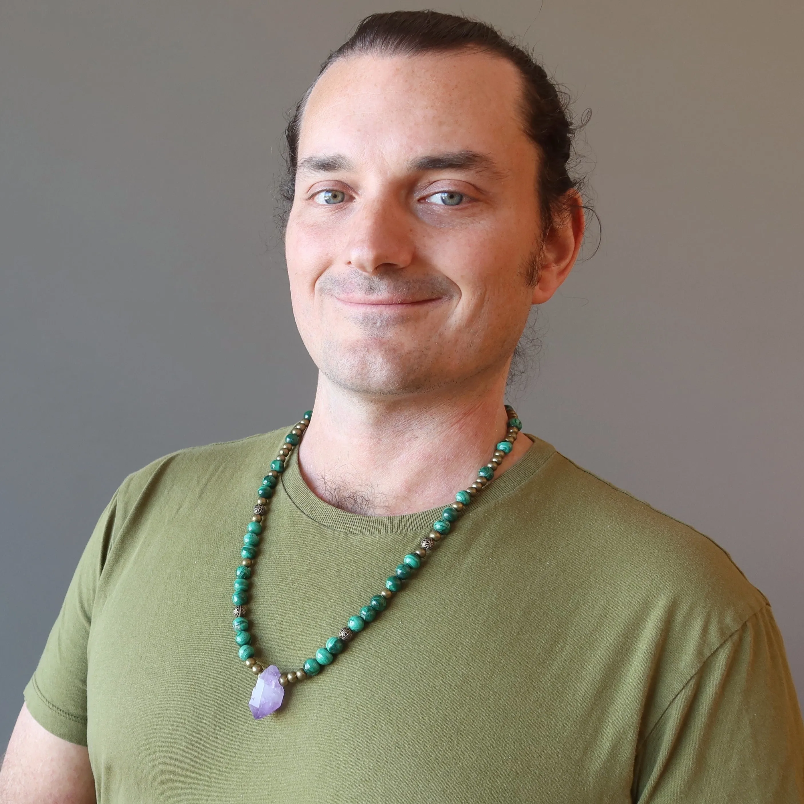 Amethyst Necklace Age of Antiquity Malachite Crystals