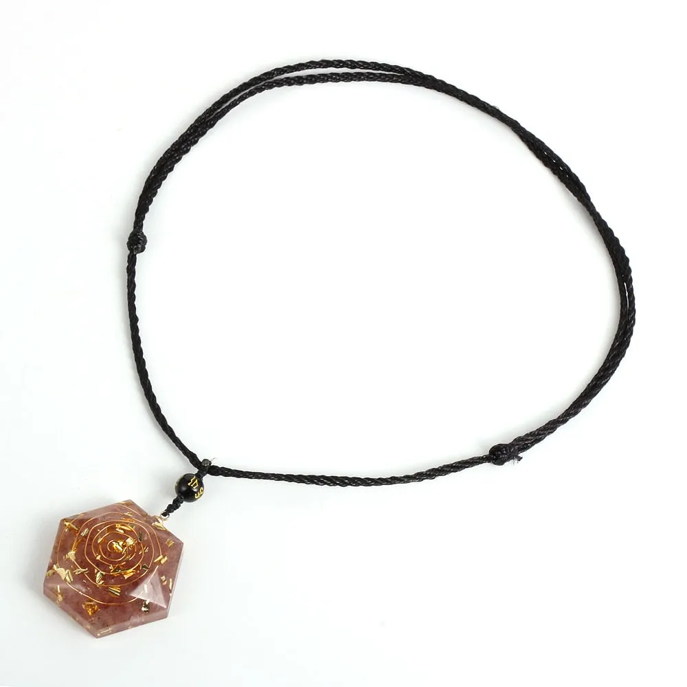 Amethysts Garnet Amazonite Resin Pendant