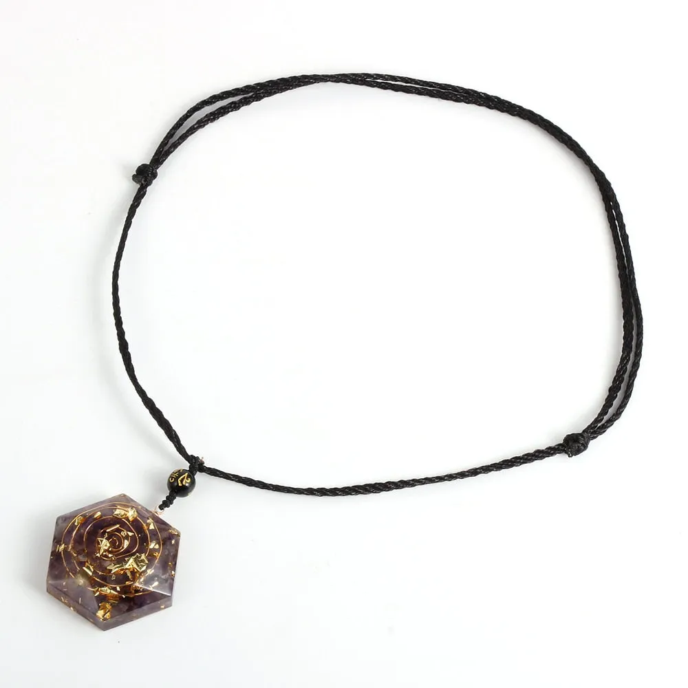 Amethysts Garnet Amazonite Resin Pendant