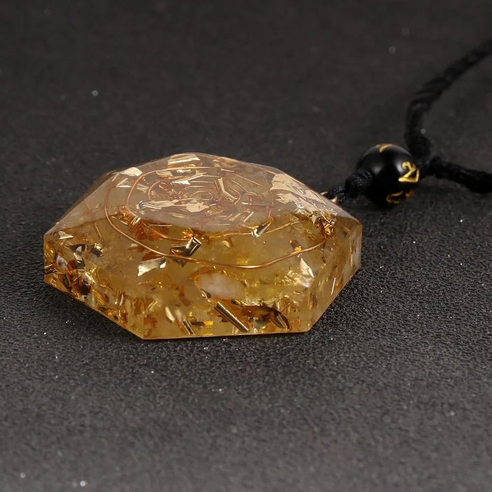 Amethysts Garnet Amazonite Resin Pendant