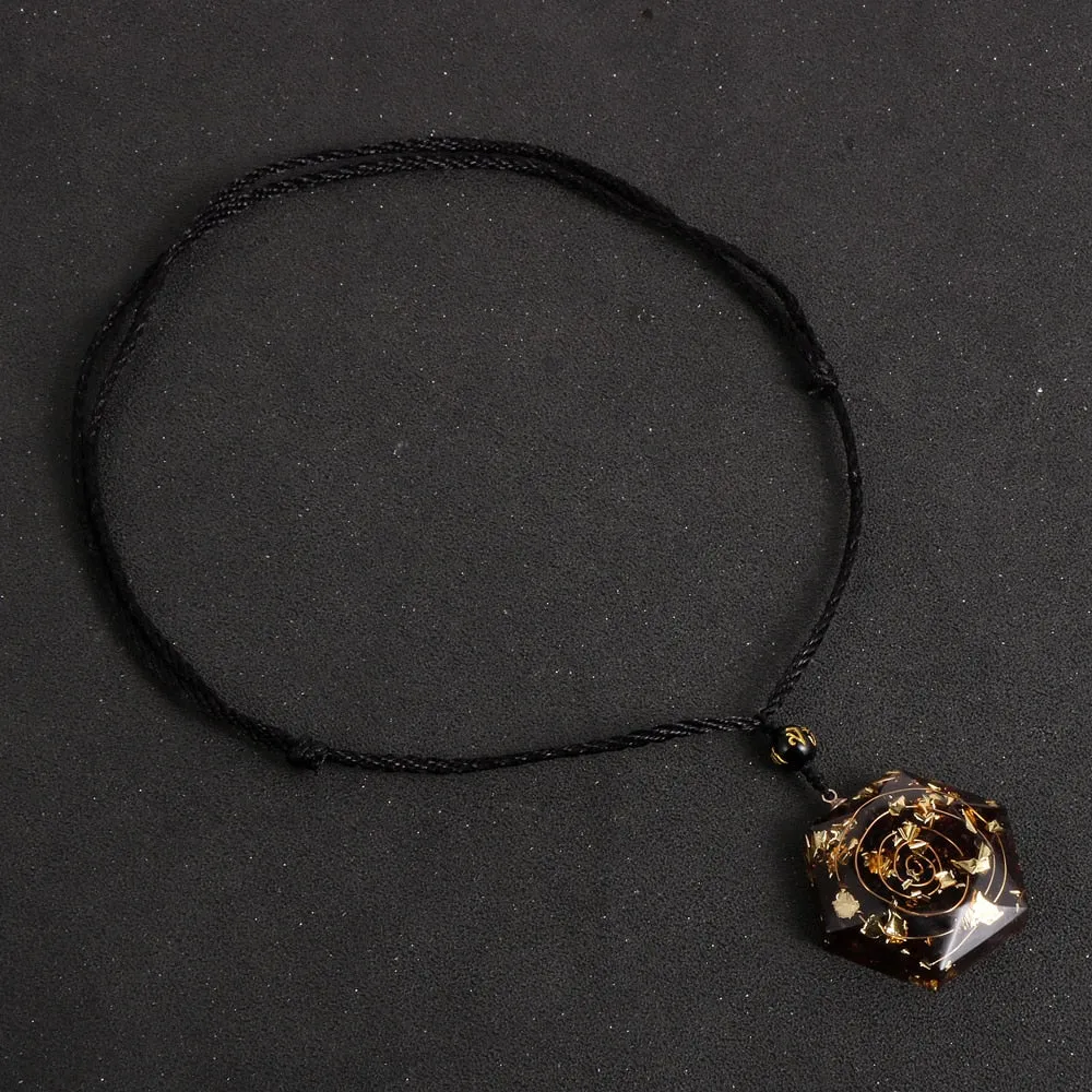 Amethysts Garnet Amazonite Resin Pendant
