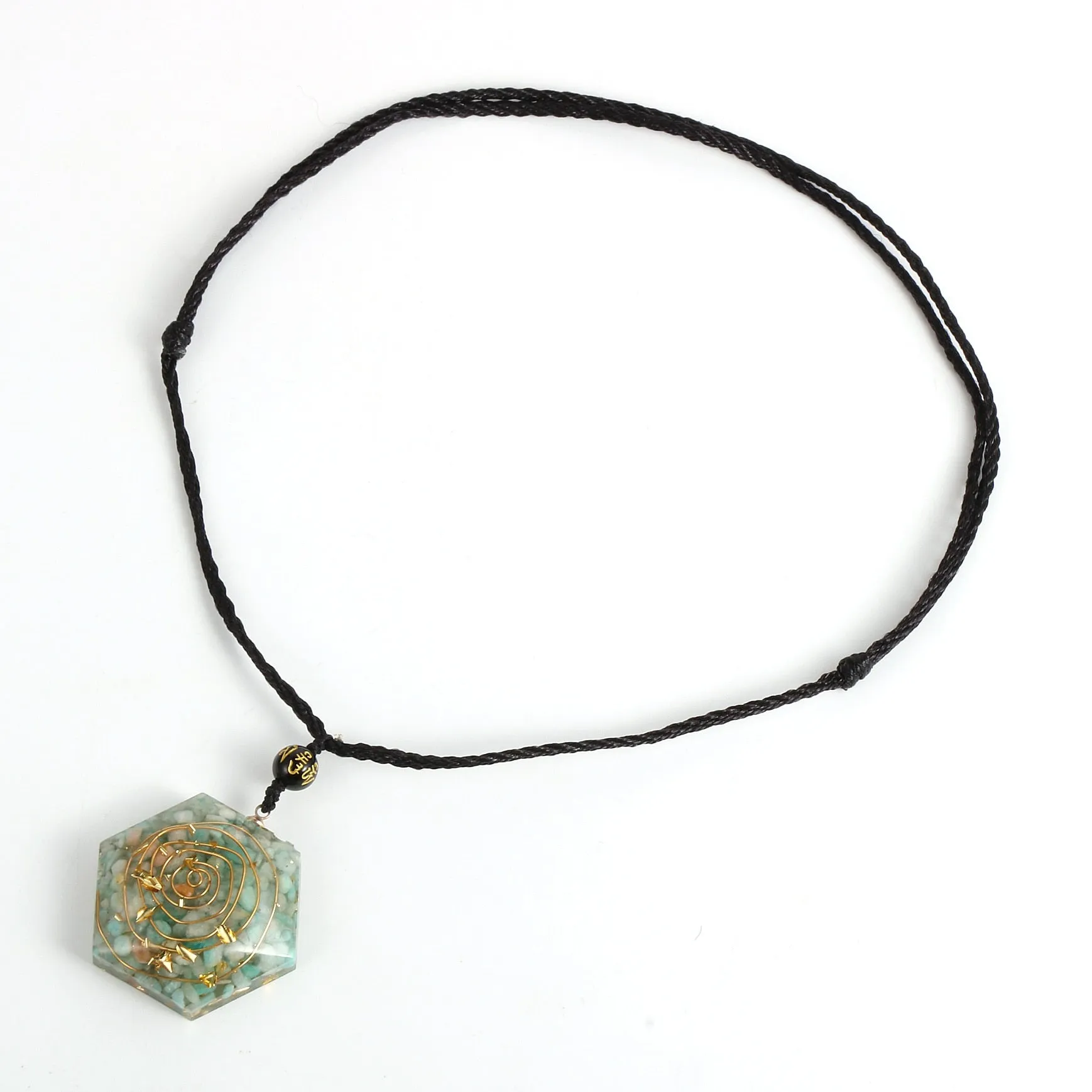 Amethysts Garnet Amazonite Resin Pendant