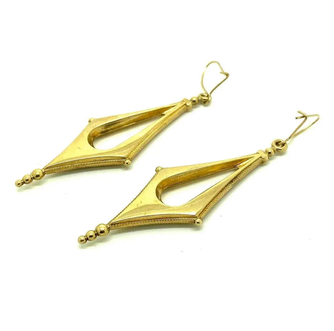 Antique Victorian 9ct Gold Drop Earrings