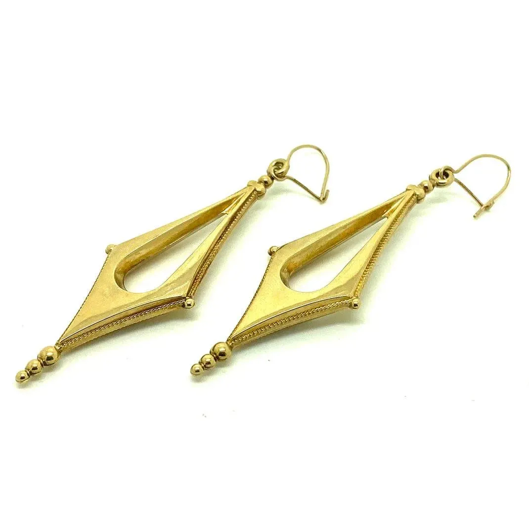 Antique Victorian 9ct Gold Drop Earrings