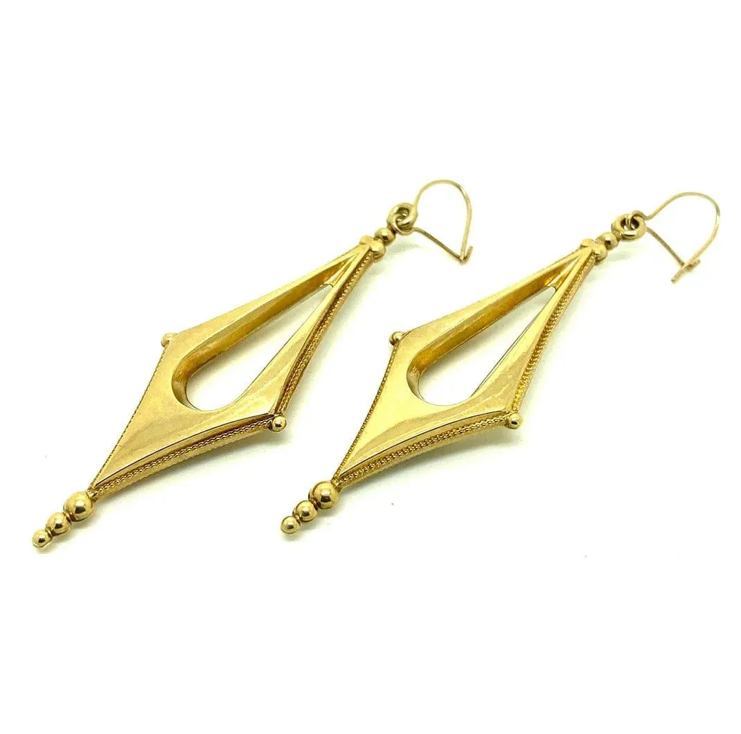 Antique Victorian 9ct Gold Drop Earrings