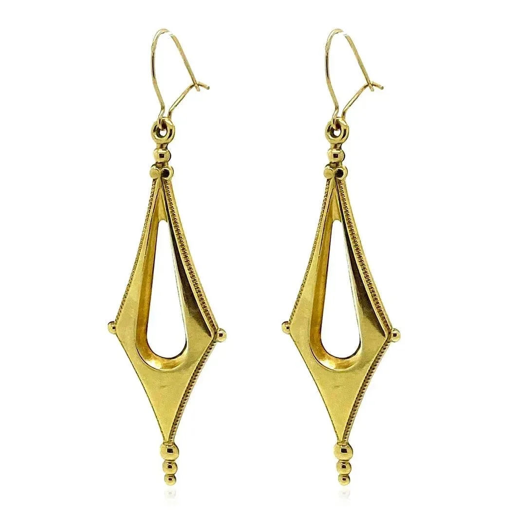 Antique Victorian 9ct Gold Drop Earrings