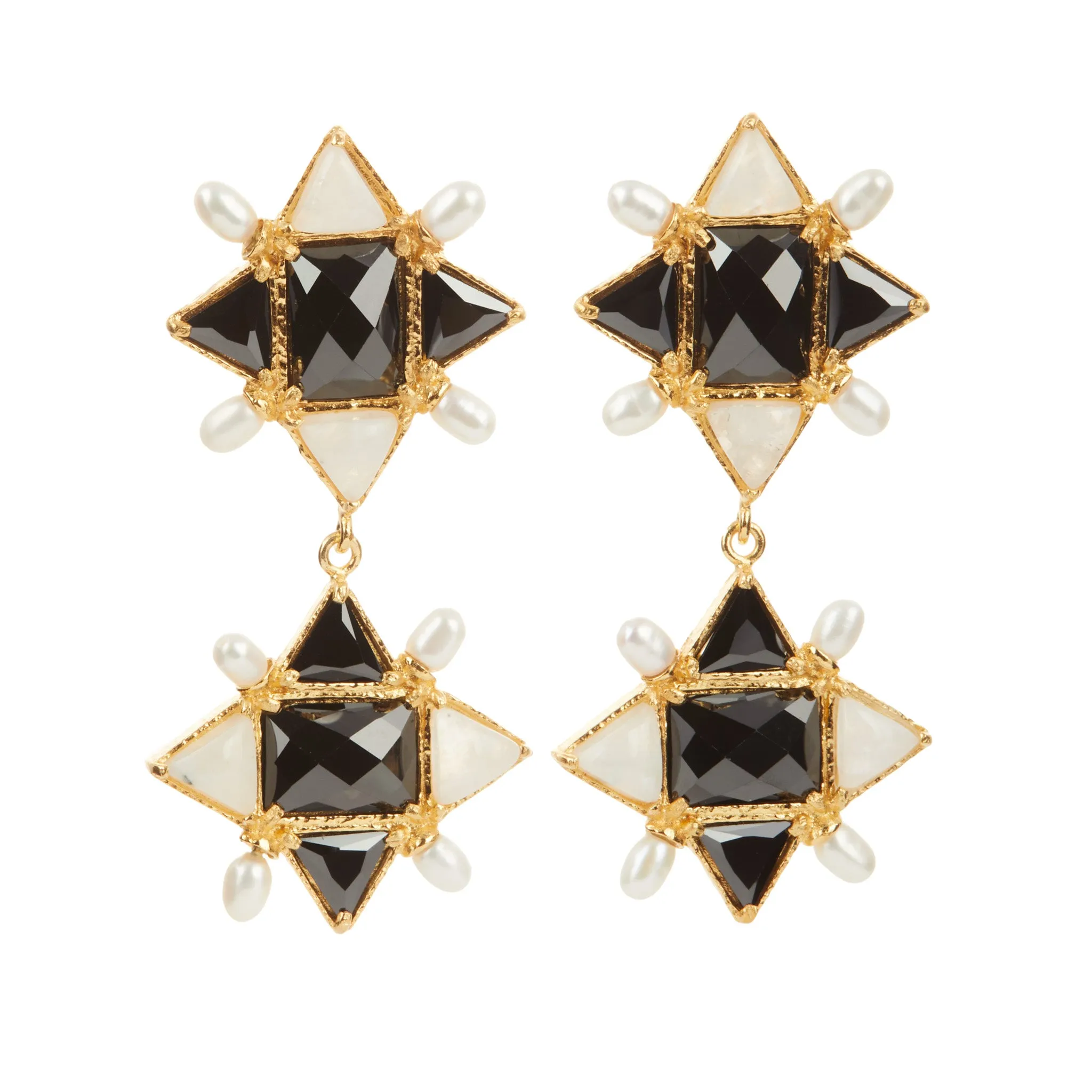 Ariadne Earrings Black & White